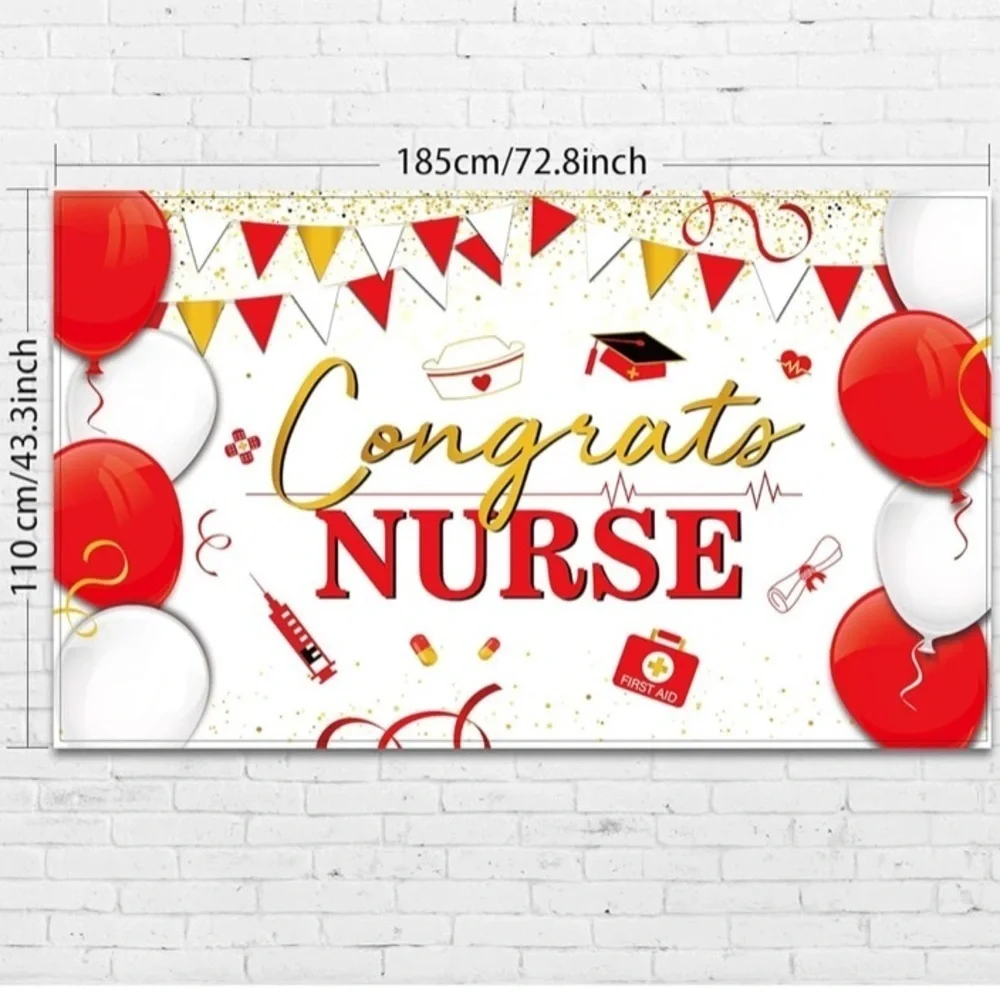 Nurse Congratulations Banner, Reusable, with grommets for hanging, colorful, EUC
